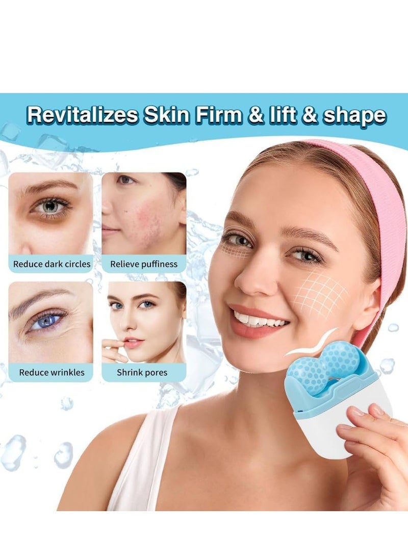 eBasket 2 in 1 Cooling Facial Massager Skin Care Tool Reduces Eye Puffiness and Skin Inflammation (Blue)  - Image 4