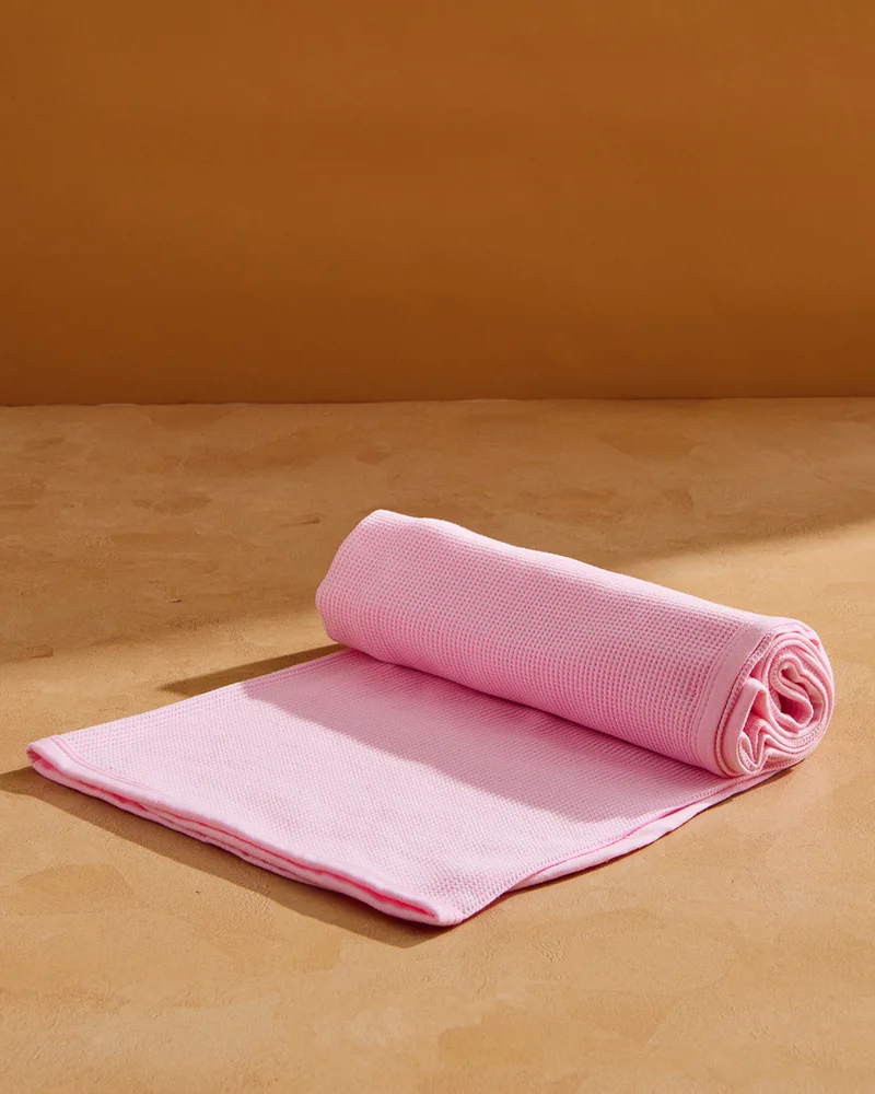 Redtag Pink Cotton Waffle Baby Blanket (Single Piece)