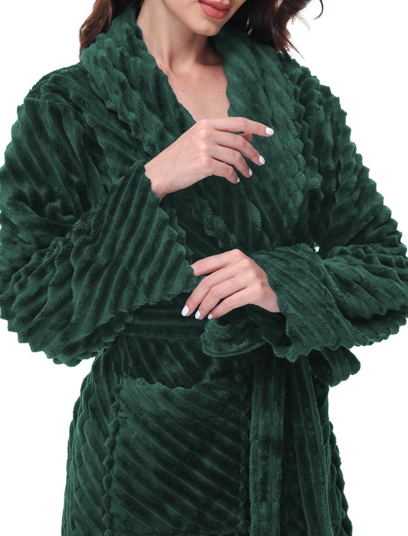 Yurhap Premium Robes for Women - Super Soft Cozy Fleece Womens Robe Plush Long Bathrobe - Image 4