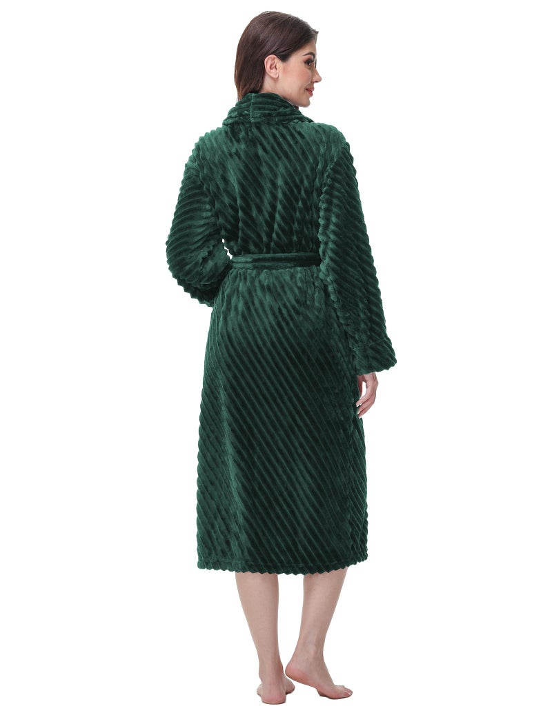 Yurhap Premium Robes for Women - Super Soft Cozy Fleece Womens Robe Plush Long Bathrobe - Image 2