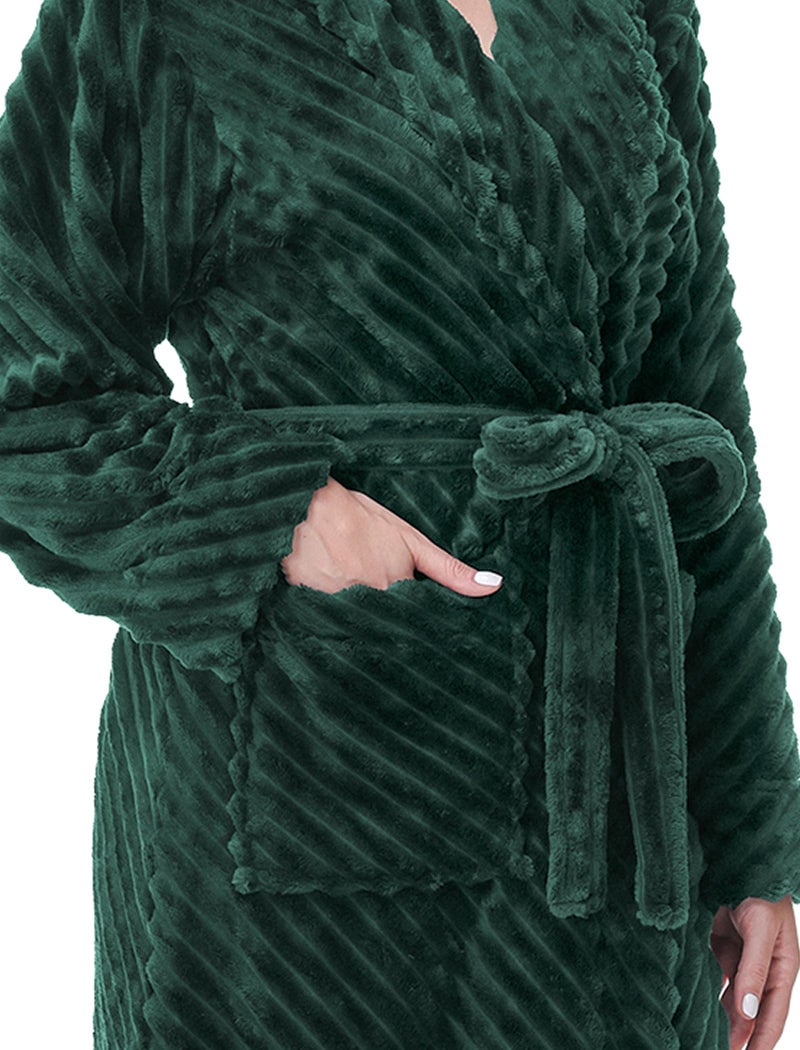 Yurhap Premium Robes for Women - Super Soft Cozy Fleece Womens Robe Plush Long Bathrobe - Image 3