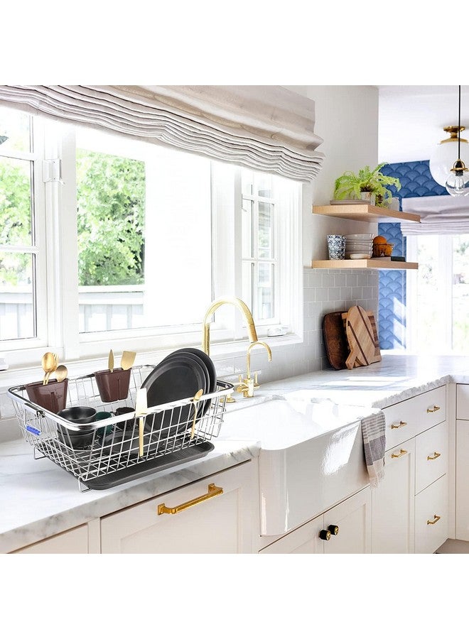 Birdwing Steel Drainer Tray Basket (56x43x23) Stainless Steel Dish Drainer Rack with Drip Tray/Utensil Drying Stand for Kitchen - Image 2