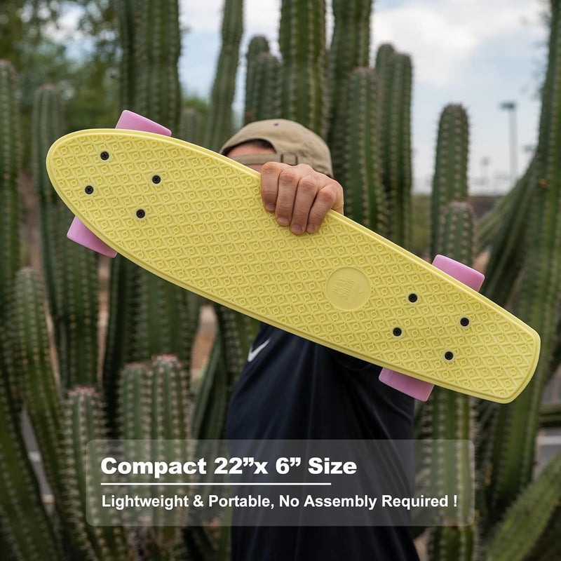 Playshion Mini Cruiser Skateboard for Kids, Beginners, and Adults - Lightweight and Portable 22 Inch Skateoard for Easy Riding - Supports Up to 300 lbs - Image 3