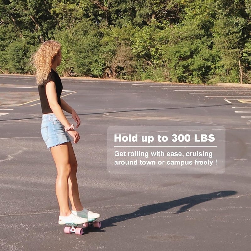 Playshion Mini Cruiser Skateboard for Kids, Beginners, and Adults - Lightweight and Portable 22 Inch Skateoard for Easy Riding - Supports Up to 300 lbs - Image 5