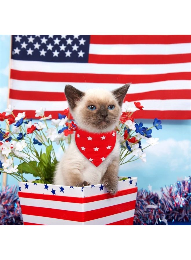 Whaline 4th of July Star Dog Bandanas 3 Pack Patriotic Blue Red White Star Adjustable Pet Scarf Washable Triangle Bibs Pet Kerchief for Independence Day Catd Dogs, 17.7 x 17.7 x 27.6 Inch  - Image 4