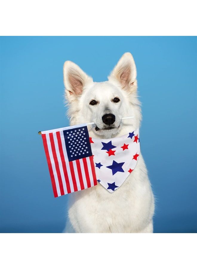 Whaline 4th of July Star Dog Bandanas 3 Pack Patriotic Blue Red White Star Adjustable Pet Scarf Washable Triangle Bibs Pet Kerchief for Independence Day Catd Dogs, 17.7 x 17.7 x 27.6 Inch  - Image 5