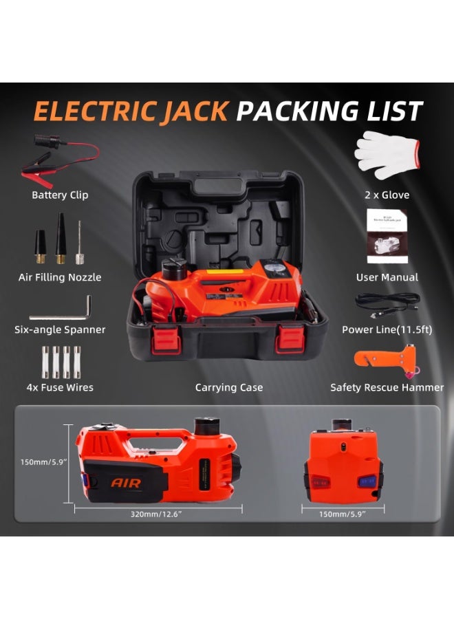 MUNTAQI Electric Car Jack 12V – Portable Hydraulic Floor Jack for Car SUV, Quick Lifting Heavy-Duty Auto Jack with Safety Lock, Compact Electric Jack Kit for Tire Change & Emergency Use - Image 2