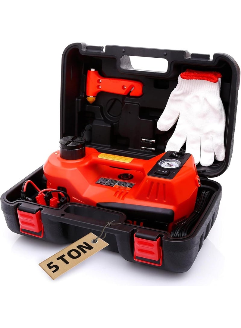 MUNTAQI Electric Car Jack 12V – Portable Hydraulic Floor Jack for Car SUV, Quick Lifting Heavy-Duty Auto Jack with Safety Lock, Compact Electric Jack Kit for Tire Change & Emergency Use - Image 1