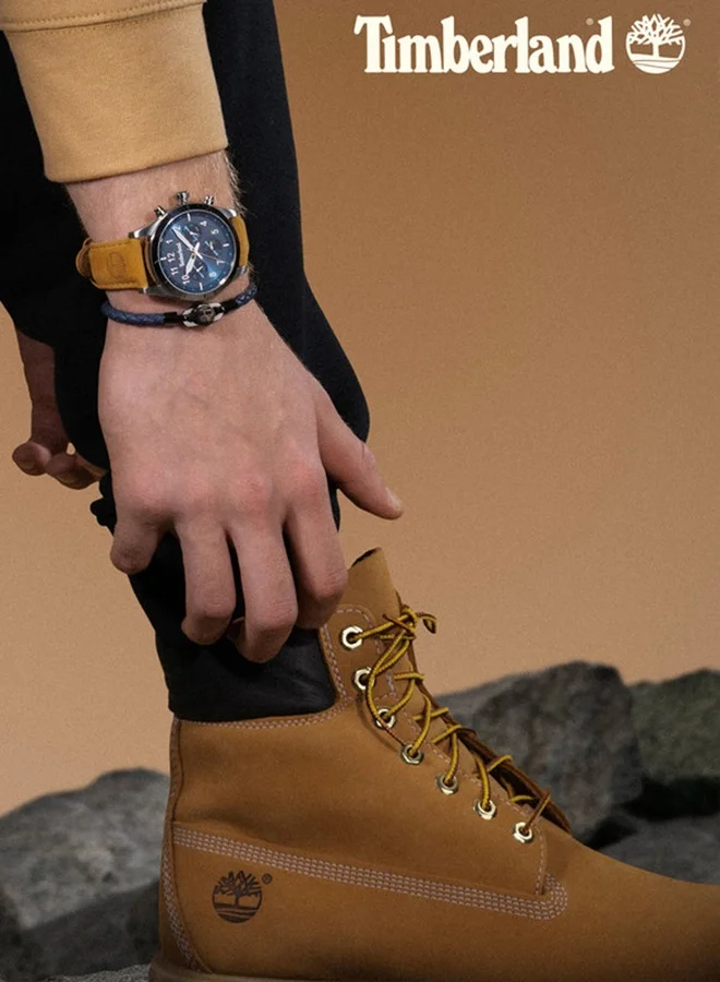 Timberland  Men's Ashmont Blue Dial Tan Leather Strap Analog Watch Mens 44mm for Men | Best Price UAE