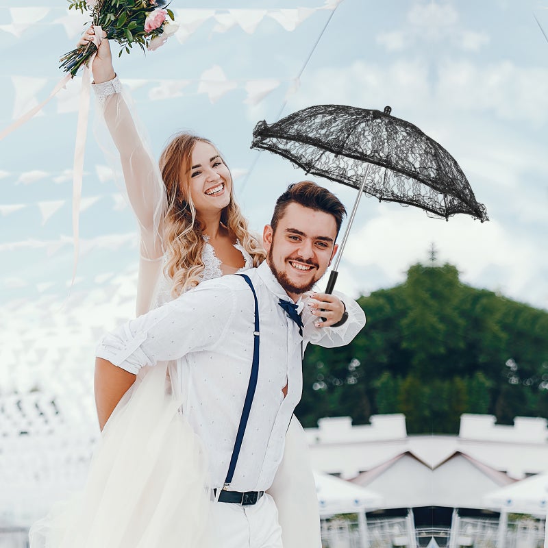 2pcs Lace Parasol: Umbrella Parasol - Vintage Embroidery Umbrella For Weeding Bridal Dancing Party Halloween Cosplay - Image 2