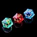 YEMEKO 3Pcs D20 Dargon Eye Liquid Core DND Dice Set with 3 Color 22mm Resin Sharp Edge 20 Sided DD Dice 22mm Handmade Polyhedral DD Dice for RPG MTG Table GamesGreenRedBlue - Image 4