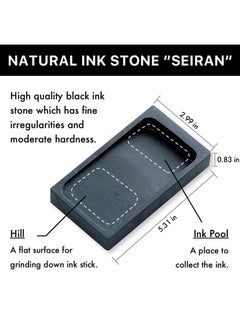 Kuretake Kuretake Natural INK STONE SEIRAN for calligraphy Ink Stick, Palette, Indian ink, Lettering Art, Japanese Traditional Calligraphy and Painting, Professional quality  - Image 2
