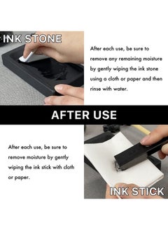 Kuretake Kuretake Natural INK STONE SEIRAN for calligraphy Ink Stick, Palette, Indian ink, Lettering Art, Japanese Traditional Calligraphy and Painting, Professional quality  - Image 5