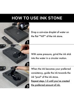 Kuretake Kuretake Natural INK STONE SEIRAN for calligraphy Ink Stick, Palette, Indian ink, Lettering Art, Japanese Traditional Calligraphy and Painting, Professional quality  - Image 3