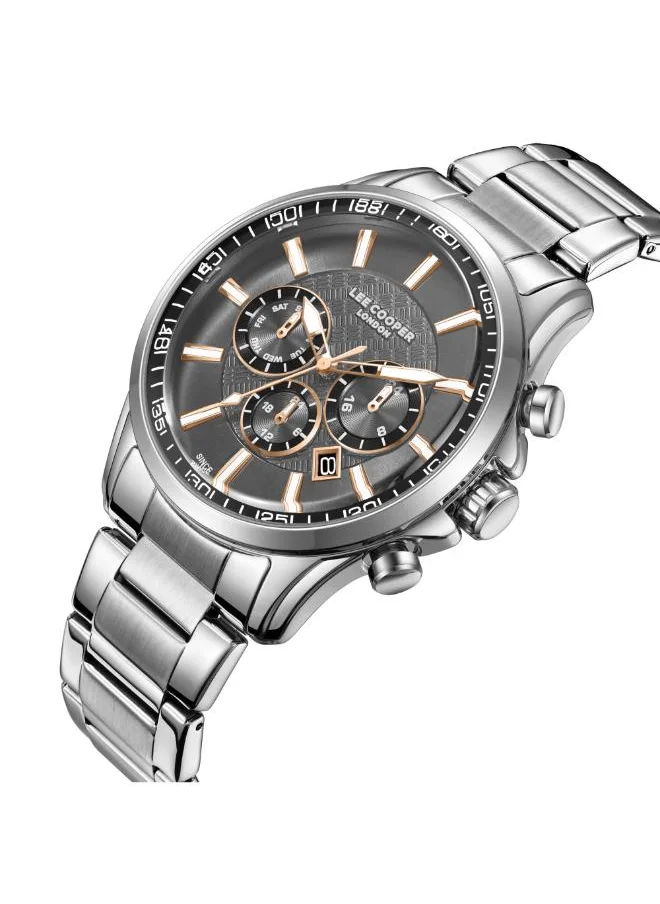 Lee Cooper Men's Multi Function Display Watch With Silver Metal Strap - LC08149.360