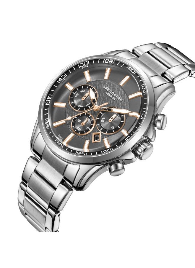 Lee Cooper Men's Multi Function Display Watch With Silver Metal Strap - LC08149.360  - Image 2