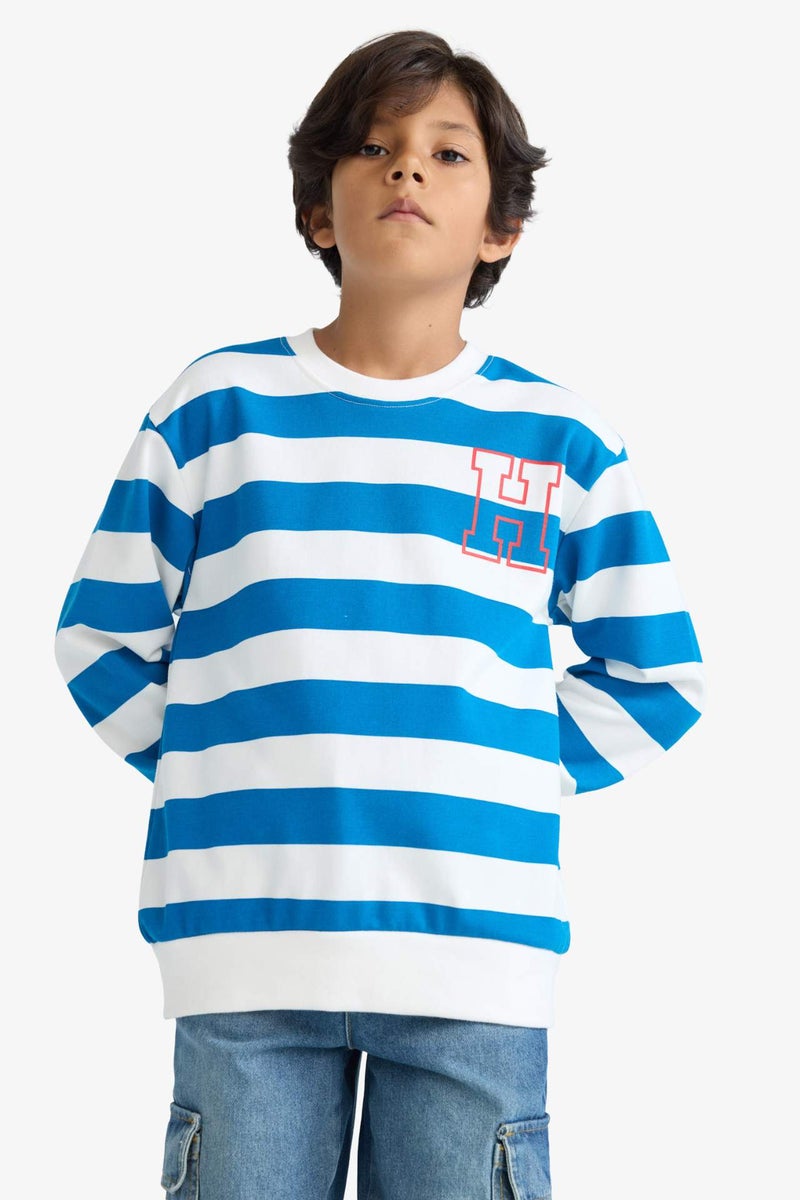 DeFacto Boy Crew Neck Striped Sweatshirt - Image 3