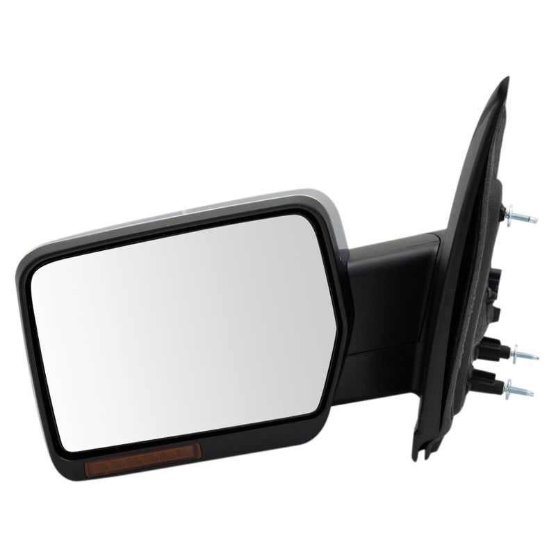 TRQ Driver Side Power Heated Mirror Chrome Cover Manual Folding Memory Turn Signal Compatible with 20092010 Ford F150 FO1320355