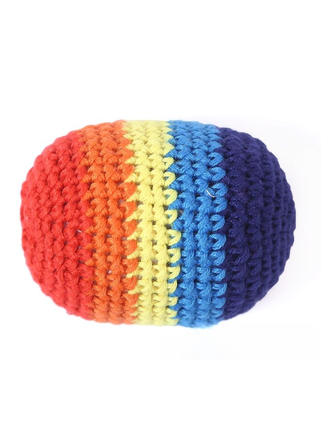 LAMAY Hacky Sacks, Multicolored Crochet Assorted Geometric Pattern Hacky Ball, Foot Bag Kick Sack, Indoor and Outdoor Toys for Kids and Adults(6PCS) - Image 4