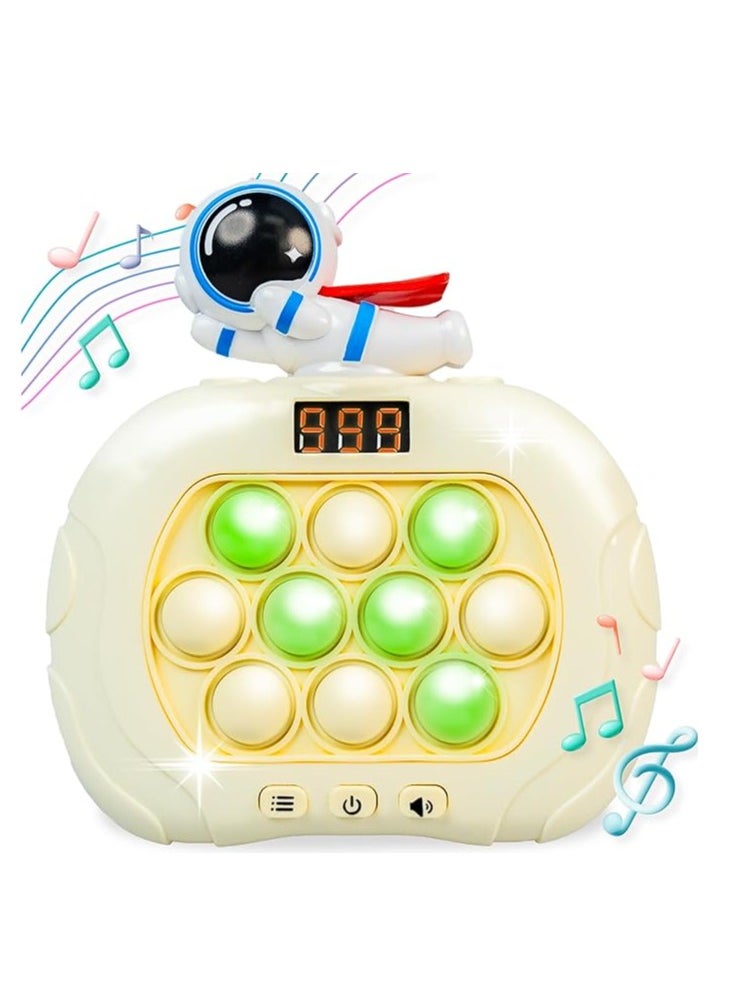 OUYoo - OUYoo Fast Push Game Toy with Popit Game Controller, Pop Fidget Animal with LED Screen - Sensory and Memory Console, Quick Bubble Light Toy, Pocket Games (White pilot) - Image 1