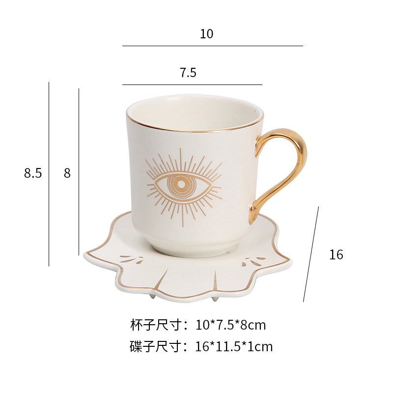 Turkish INS Style Ceramic Cup Set for Afternoon TeaEye type A white (Palm dish) Eye type A white (Palm dish)