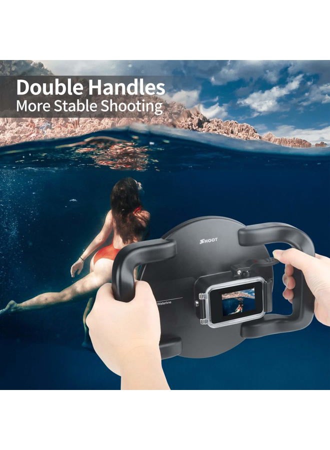 Shoot Dome Port for GoPro Hero 13/12/11/10/9 Black - Upgraded Coating Film for Anti-Scratch, Dual Handle Stabilizer Floating Grip, Overall Waterproof Case - Shoot Over Underwater Photos/Videos - Image 3