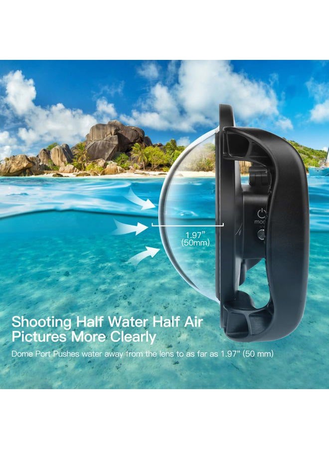 Shoot Dome Port for GoPro Hero 13/12/11/10/9 Black - Upgraded Coating Film for Anti-Scratch, Dual Handle Stabilizer Floating Grip, Overall Waterproof Case - Shoot Over Underwater Photos/Videos - Image 2