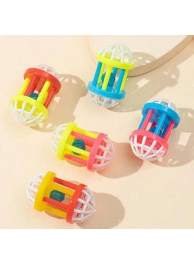 بت كرة لعبة قطط مع جرس، لعبة قطط للحيوانات الأليفة، كرة جرس قطط مع جرس كرات جلجل للقطط الصغيرة، ألعاب قطط بلاستيكية كرات جلجل مطاردة... - Image 1