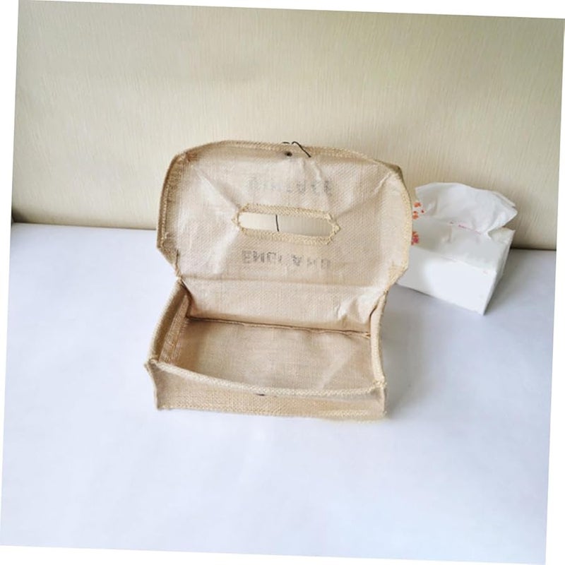 غطاء صندوق المناديل المنسوج حامل موزع المناديل المنزلية الزخرفي مادة عالية الجودة - Image 2