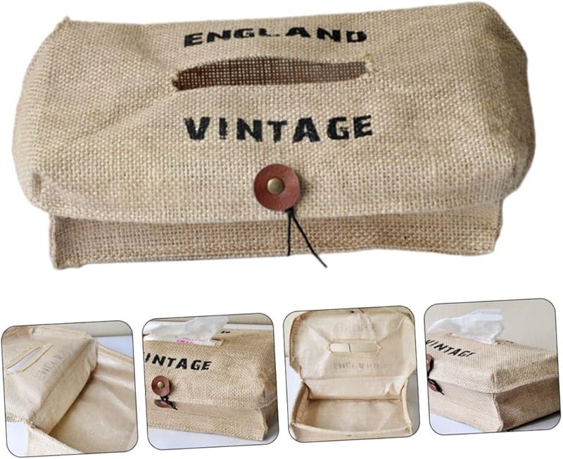 غطاء صندوق المناديل المنسوج حامل موزع المناديل المنزلية الزخرفي مادة عالية الجودة - Image 3