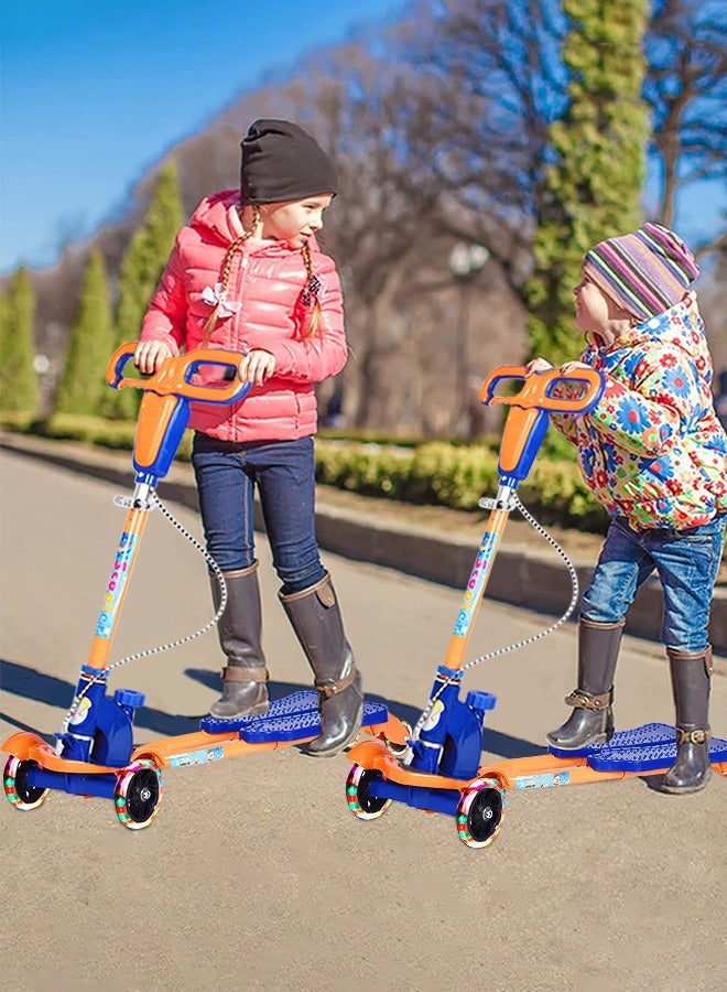 دوركو سكوتر أطفال بمقبض قابل للتعديل ومزود بمكابح يدوية وعجلات مزدوجة مع عجلات LED مضيئة. - Image 2