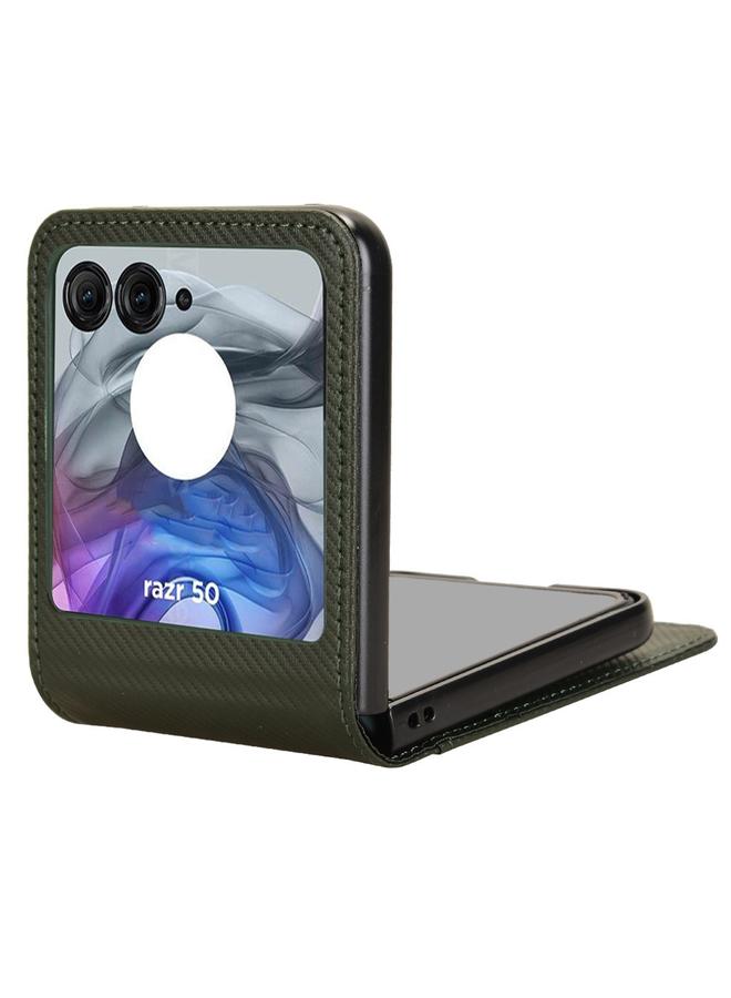 اس-توب جراب لهاتف Motorola Moto Razr 50 مزود بفتحة للبطاقات من الجلد الصناعي وغطاء لهاتف الكمبيوتر الشخصي - Image 4