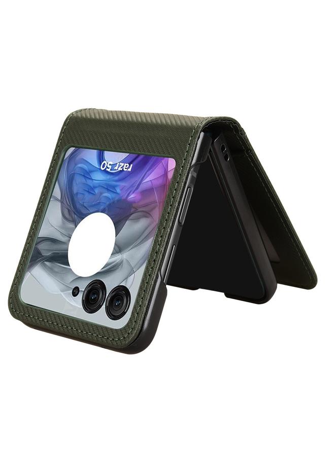 اس-توب جراب لهاتف Motorola Moto Razr 50 مزود بفتحة للبطاقات من الجلد الصناعي وغطاء لهاتف الكمبيوتر الشخصي - Image 5