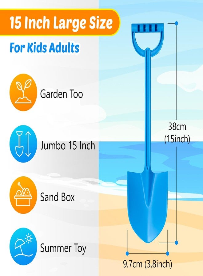 Dsmile 4PCS Beach Sand Shovels for Kids,15 inch Travel Beach Toys Colorful Shovel for Kids Outdoor Digging,Play Sandbox Toys - Image 2