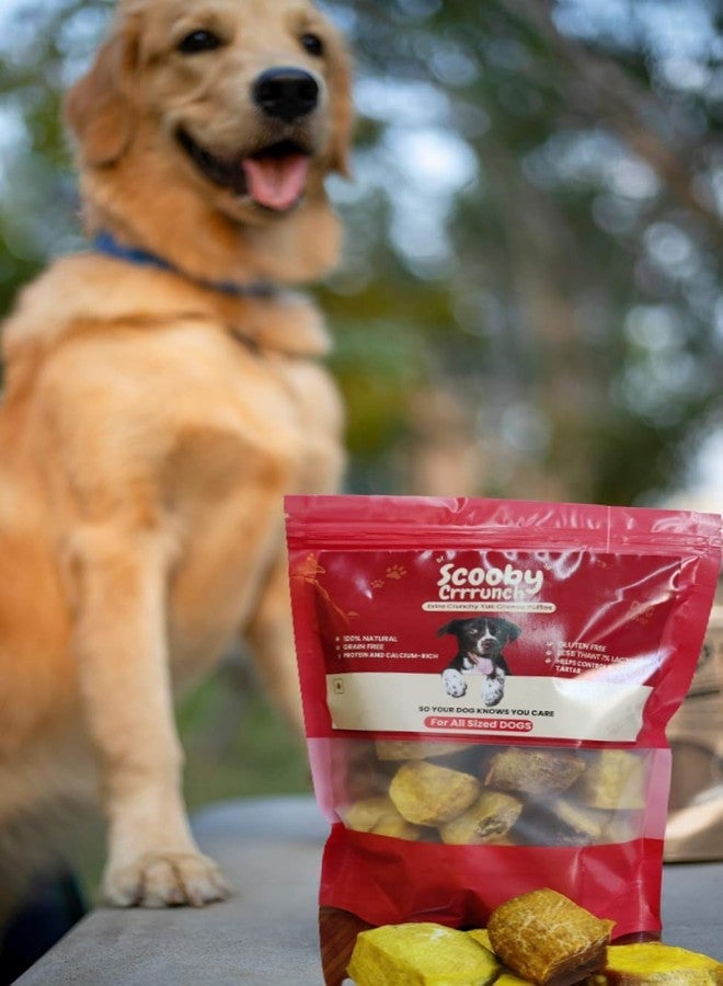 Scooby Cheww Yak Cheese Dog Biscuits | 100% Natural & Vegetarian | Delicious Crunchy Treats for Dental Hygiene and Long-Lasting Chewing | 200G Pack of Crunchy Puffs,All Life Stages - Image 2