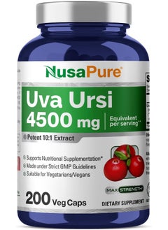 NusaPure Uva Ursi 4500Mg, 200 Vegetarian Caps, Non-Gmo And Gluten Free, Bearberry  - Image 1