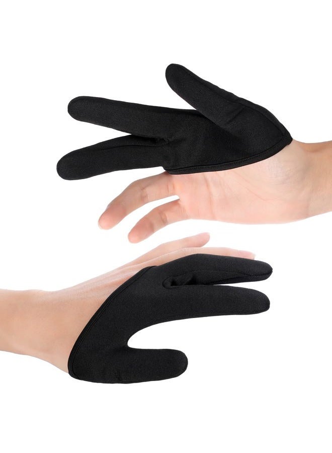 LOYIM 2 Pcs Heat Resistant Gloves for Hair Styling Curling Wand 3 Finger Reusable Mittens Protection Gloves for Barber Dye Protector Straightening  - Image 1