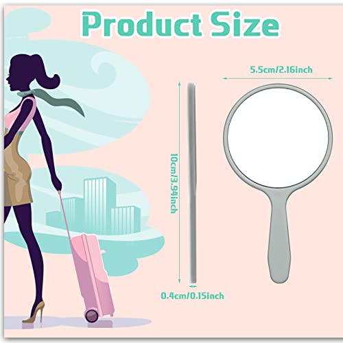 Vinsot 50 Pieces Handheld Mirror Small Hand Mirror Bulk with Handle Plastic Travel Makeup Cosmetic Compact Portable Vanity 3.94 x 2.16 Inch for Women Men Girls Kids Daily DIY Use(50 Pieces) - Image 2