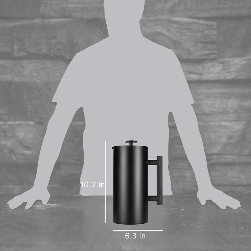 ESPRO P6 32 Ounces French Press Coffee Maker, Double Walled Stainless Steel Insulated, Matte Black - Image 2