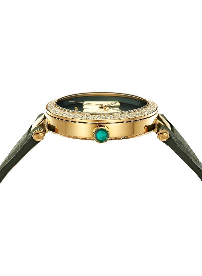 Michael Kors Women Parker Three-Hand Green Croco Leather Band Watch MK4724 - Image 4