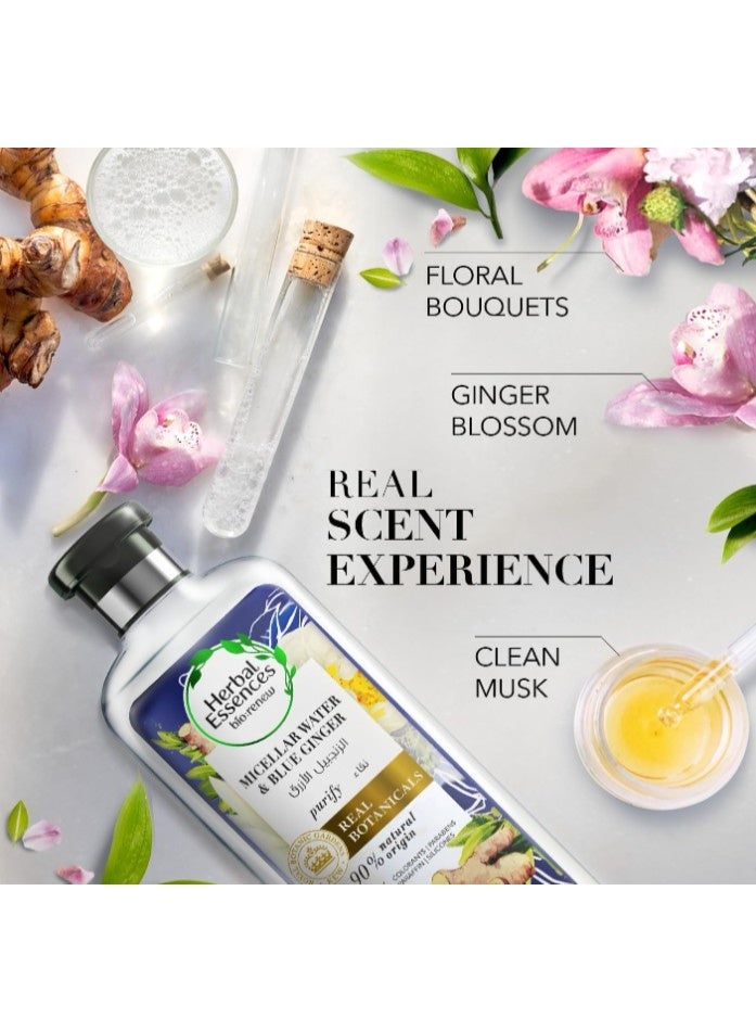 Herbal Essences Bio:Renew Natural Shampoo with Micellar Water & Blue Ginger for Hair Purifying, 400ml - Image 2