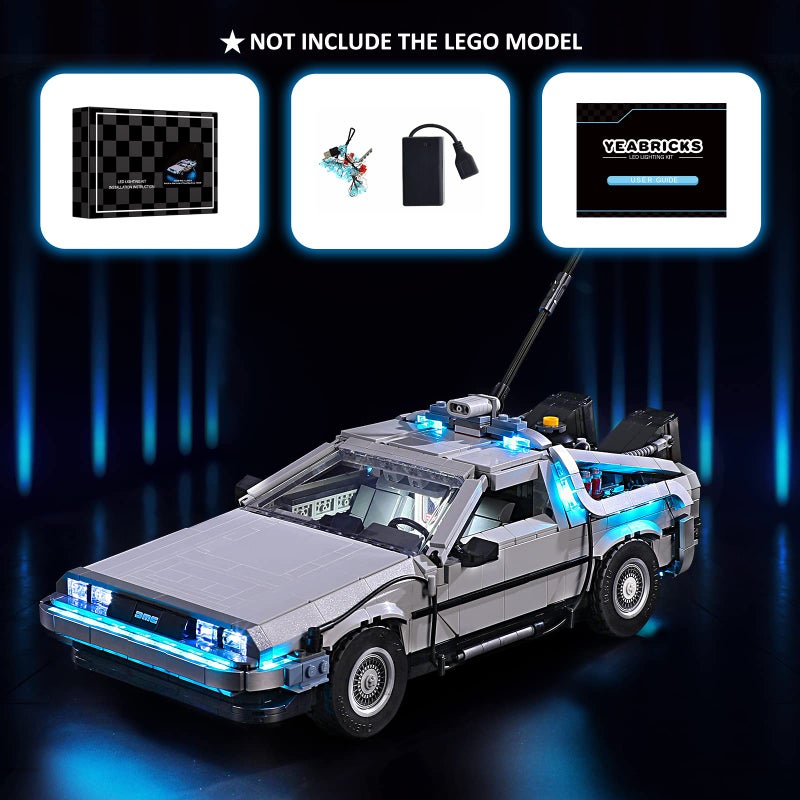 YEABRICKS LED Light Kit for Lego - Creator Expert Back to The Future Time Machine Building Blocks Model, LED Light Set Compatible with 10300(Lego Set NOT Included) - Image 5