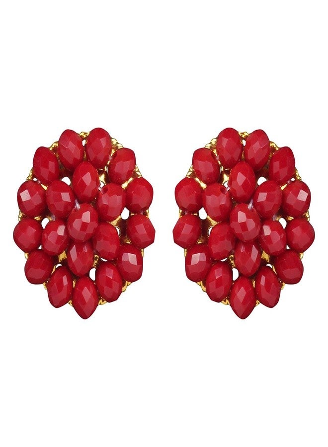 Karatcart Red Crystal Beads Multi-Strand Necklace For Women's - Image 2