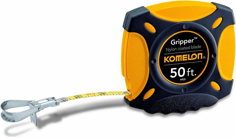 Komelon 9905 Gripper Closed Case Long Steel Tape Measure, 50-Feet, Black - Image 1