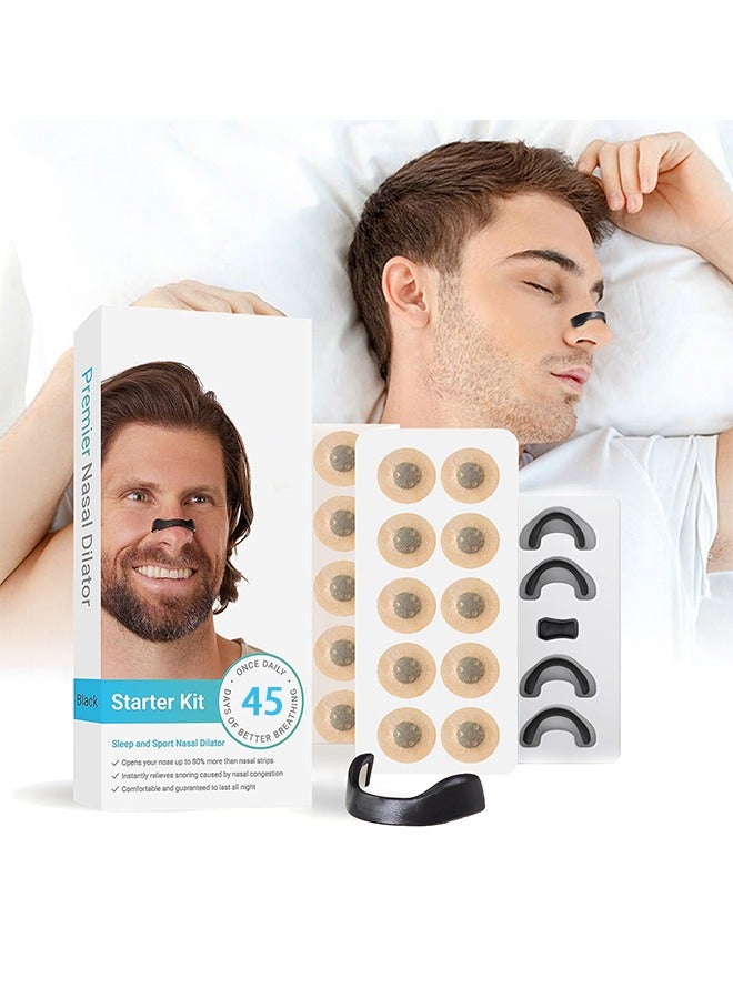 Hihonor Inlet Breathing Nasal Strips Starter Kit with Adjustable Magnets Effectively Relieve Snoring For Better Sleep Quality Sweat-Proof Skin Safe Nasal Strips Snoring plugs for both men and women - Image 1