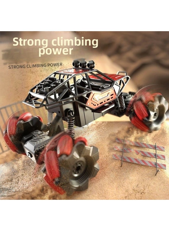 Generic Alloy Remote Control Off-road Vehicle High-speed Four-wheel Drive Climbing Charging Car Children Rc Drift Racing Boy Electric Toy-Color:Climbing Off-road Vehicle-stunt Wheel [red]-Scale:Three Sets Of Batteries  - Image 5