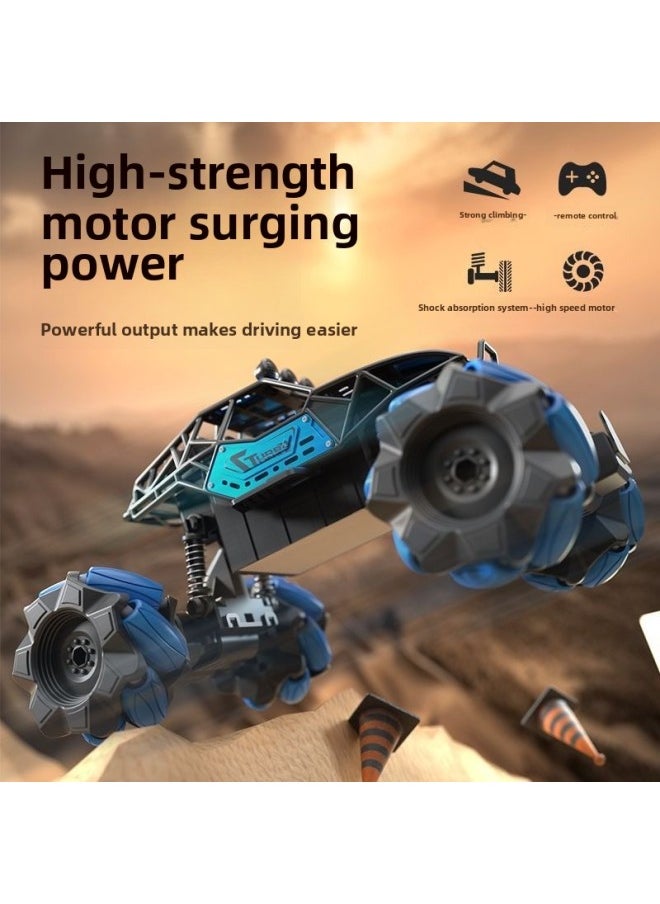 Generic Alloy Remote Control Off-road Vehicle High-speed Four-wheel Drive Climbing Charging Car Children Rc Drift Racing Boy Electric Toy-Color:Climbing Off-road Vehicle-stunt Wheel [red]-Scale:Three Sets Of Batteries  - Image 4