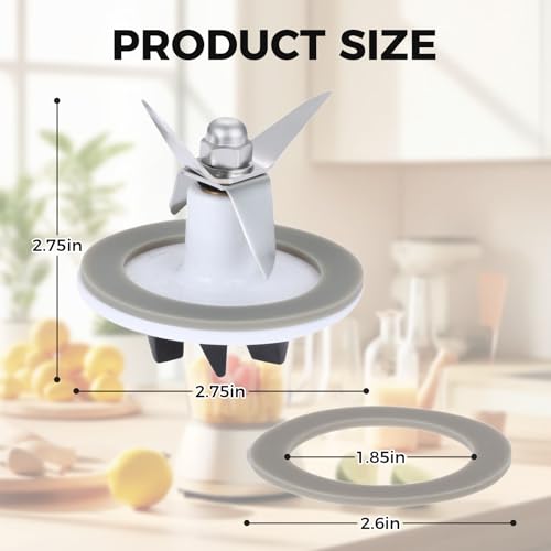 DRELD Blender Blade Cutting with 2 Gasket Sealing, Replacement for Cuisinart CBT-500, SB5600, CB600, BFP703, BFP-703, BFP703B, BFP-703CH, SPB7, SPB-7BK, CB8, CB9, BFP-703 - Image 2