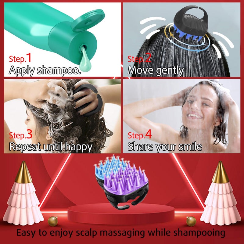 Cbiumpro 2-Pack Scalp Massager Hair Shampoo Brush, Scalp Brush, Scalp Scrubber for Dandruff Removal, Ultra Soft Silicone Scalp Exfoliator for Hair Growth - 100% Fit All Hair Types - Image 5