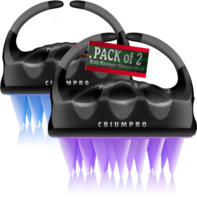 Cbiumpro 2-Pack Scalp Massager Hair Shampoo Brush, Scalp Brush, Scalp Scrubber for Dandruff Removal, Ultra Soft Silicone Scalp Exfoliator for Hair Growth - 100% Fit All Hair Types - Image 1